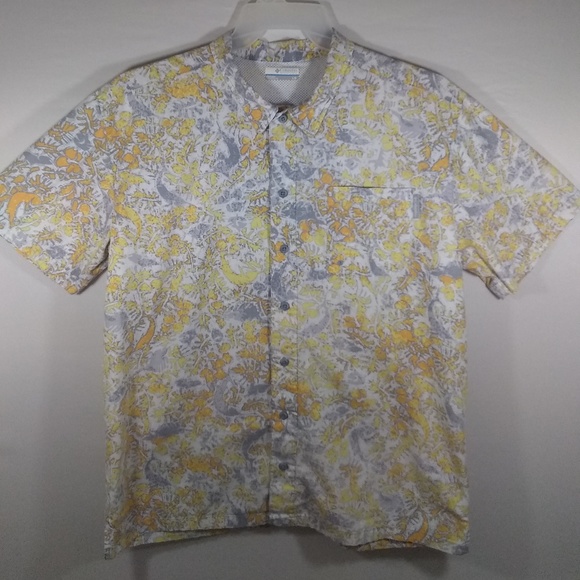 Columbia Mens Large Casual Button down Tropical - Picture 1 of 4
